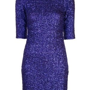 New ALICE + OLIVIA Elegant Purple Sequin Dress
